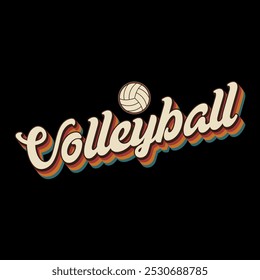 Volleyball related t-shirt design for man women retro vintage style 