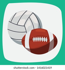 volleyball and rugby ball sport