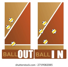 Regla de voleibol de entrada o salida de pelota. Vector