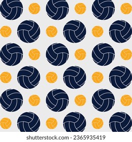 Volleyball Seamless Pattern, Vector Illustration Background