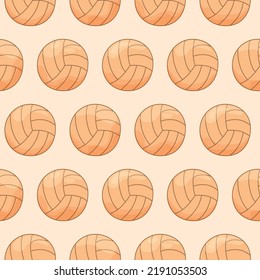 Volleyball seamless vector pattern. Template print with balls for sports competitions.