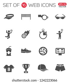 Volleyball. Set of 16 high quality web icons