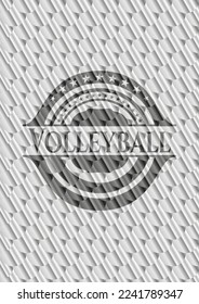 Volleyball shiny silver emblem. Scales pattern. Vector Illustration. Detailed. 