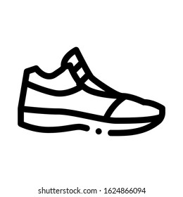 Volleyball Shoes Sneakers Icon Vector. Outline Volleyball Shoes Sneakers Sign. Isolated Contour Symbol Illustration