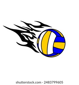 Volleyball-Schuss mit hoher Vektorillustration