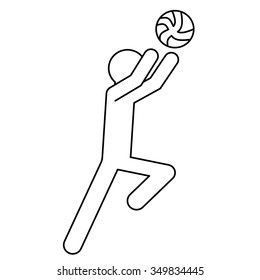 Volleyball sign - vector illustration.