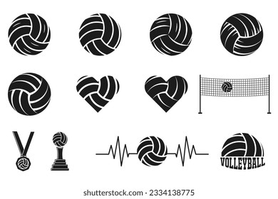 Volleyball silhouette Bundle, Volleyball Vector Bundle, Volleyball illustration, Sports Vector Bundle, Sports silhouette, Sports illustration Bundle, illustration Clip Art, vector, silhouette, Sports 