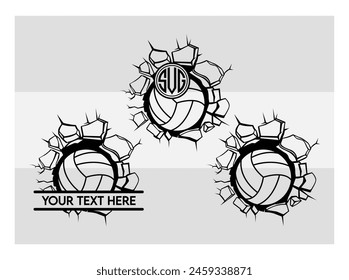 Volleyball, Volleyball Silhouette, Fire Volleyball With Net, Heart, Silhouette, Monogram clipart