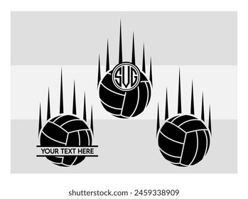 Volleyball, Volleyball Silhouette, Fire Volleyball With Net, Heart, Silhouette, Monogram clipart