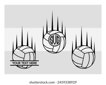 Volleyball, Volleyball Silhouette, Fire Volleyball With Net, Heart, Silhouette, Monogram clipart