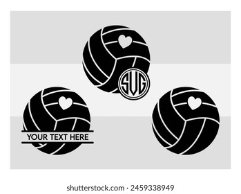 Volleyball, Volleyball Silhouette, Fire Volleyball With Net, Heart, Silhouette, Monogram clipart