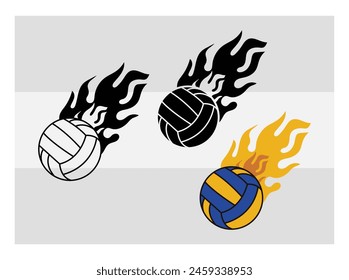 Volleyball, Volleyball Silhouette, Fire Volleyball With Net, Heart, Silhouette, Monogram clipart