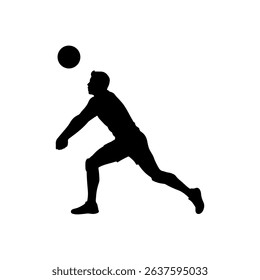 Volleyball silhouette icon vector flat design on white background
