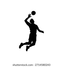 Diseño plano de Vector de icono de silueta de voleibol.