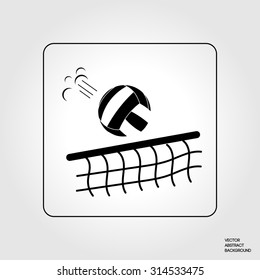 Volleyball silhouette. Volleyball sport. Volleyball ball. Volleyball net. Volleyball icon. Veleybol symbol