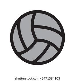 Volleyball silhouette, Vector illustration with stroke line. Volleyball icon, vector, on white background. 