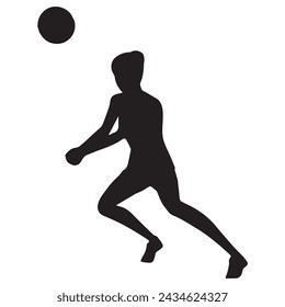 volleyball silhouette vector isolated black on white background