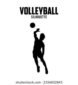 Volleyball Silhouette vector stock illustration, Volleyball Player silhoutte