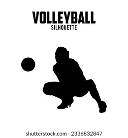 Volleyball Silhouette vector stock illustration, Volleyball Player silhoutte