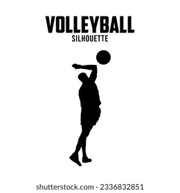 Volleyball Silhouette vector stock illustration, Volleyball Player silhoutte