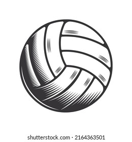 volleyball silhouette. volley ball wood cut Line art logos or icons. vector illustration.
