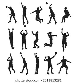 volleyball silhouettes set Vector art