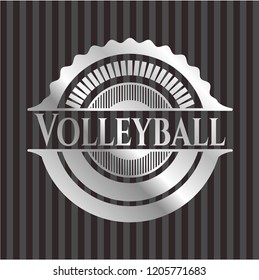 Volleyball silver badge or emblem