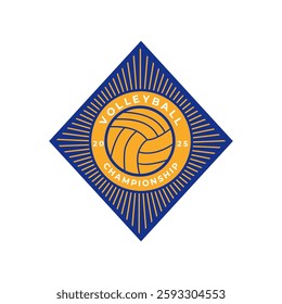 Volleyball simple championship logo icon