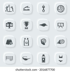 Volleyball simply icons for web and user interfaces