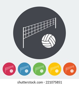 Volleyball. Single flat icon on the circle. Vector illustration.