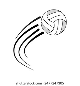 volleyball speed outline icon and Hand drawn, vector illustration