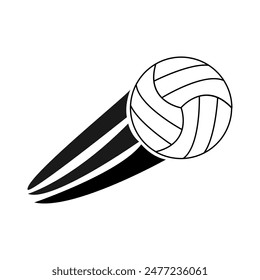 volleyball speed outline icon, vector illustration