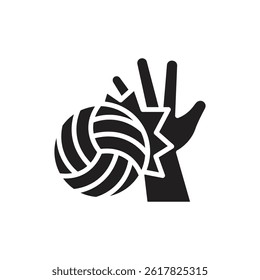 Volleyball Spike Filled Icon Vector Illustration