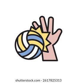 Volleyball Spike Icon Vector Illustration