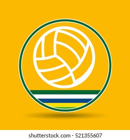 volleyball sport badge icon vector illustration eps 10