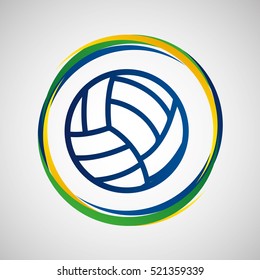 volleyball sport badge icon vector illustration eps 10