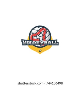 Volleyball sport business emblem logo vector