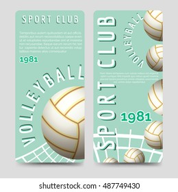 Volleyball sport club brochure flyers template vector