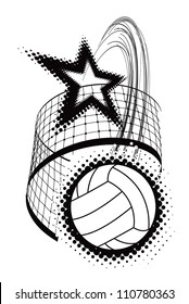 volleyball sport design element. Vector illustration on white