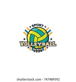 Volleyball sport element logo vector