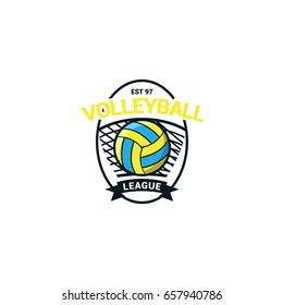 Squad Volleyball Sport Logo Design Stock Vector (Royalty Free ...