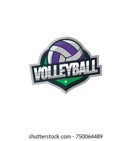 Volleyball sport emblem logo vector