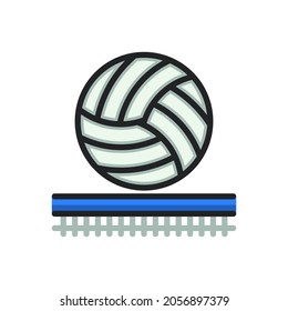 Volleyball, sport filled outline icons. Vector illustration. Editable stroke. Isolated icon suitable for web, infographics, interface and apps.