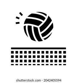volleyball sport game glyph icon vector. volleyball sport game sign. isolated contour symbol black illustration