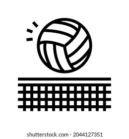 volleyball sport game line icon vector. volleyball sport game sign. isolated contour symbol black illustration