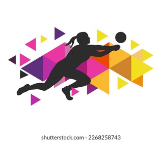 Volleyball sport graphic for use as a template for flyer or for use in web design.