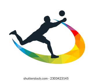 Volleyball sport graphic for use as a template for flyer or for use in web design.