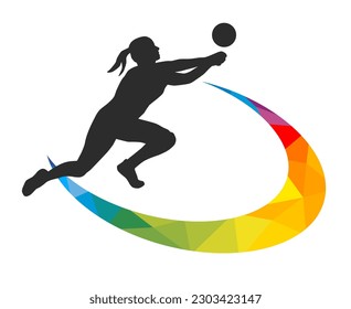 Volleyball sport graphic for use as a template for flyer or for use in web design.