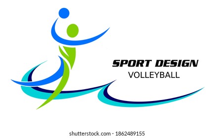 Volleyball sport graphic in vector quality.