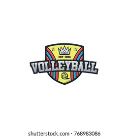 Volleyball sport logo 3d vector